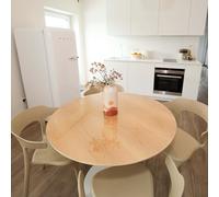 Graz Design Film de table rond brillant avec bords biseautés 60 cm Transparent