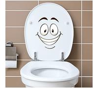 Graz Design R173-09 Autocollant décoratif pour abattant de WC avec inscription amusante (R173-09 Motif visage souriant)