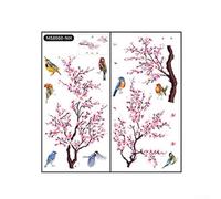 Graz Design Sticker mural décoratif en film PVC Motif branche de pêcher et oiseau Idéal pour le salon, le bar, le supermarché