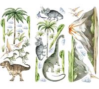 Graz Design Sticker Mural Xxl Motif Dinosaure Jungle Plantes Volcan Arbre Décoration Murale Pour Chambre De Bébé Garçon Chambre À Coucher