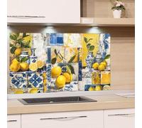 GRAZDesign Crédence de cuisine en verre 4mm | Motif citron | Panneaux de cuisine en verre de haute qualité pour la protection des murs de cuisine | Revêtement de cuisine décoratif - 60x40cm