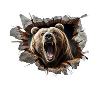 GRAZDesign Sticker mural 3D - Motif ours brun - Décoration murale cool pour salon, chambre d'adolescent garçon - 61 x 50 cm