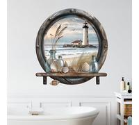 GRAZDesign Sticker mural autocollant pour salle de bain ou fenêtre de salle de bain Motif océan Multicolore 43 x 40 cm