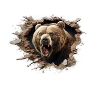 GRAZDesign Sticker mural avec motif d'ours brun 3D - Décoration murale cool pour salon, chambre d'adolescent garçon - 74 x 57 cm
