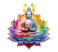 GRAZDesign Sticker mural Bouddha multicolore pour chambre à coucher, cuisine et salon, 61 x 57 cm