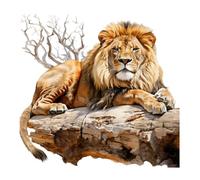 GRAZDesign Sticker mural Lion sur arbre, Safari, animaux sauvages, pour salon, chambre à coucher, chambre d'enfant, 59 x 57 cm