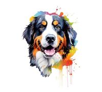 GRAZDesign Sticker mural motif chien bouvier bernois coloré cool pour chambre d'adolescent, chambre d'enfant, salon - 42 x 30 cm