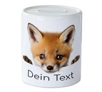 GRAZDesign Tirelire bébé renard avec nom personnalisé, cadeau d'argent pour filles et garçons, en céramique