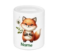 GRAZDesign Tirelire pour enfant avec nom, motif renard, pour garçon et fille, cadeau en argent