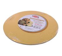Graziano, Cakeboard Dessous de gâteau doré, élégant plateau rigide pour gâteaux, idéal pour transporter des gâteaux mais aussi des gâteaux à plusieurs étages, facile à laver, ø22 cm