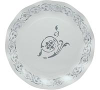 Graziano, Lot de 8 assiettes en papier argentées élégance, diamètre 27 cm, buffet desserts party