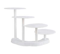 Graziano, Présentoir à gâteaux à 4 étages avec élégante forme d'échelle, fabriqué en plastique durable et réutilisable, idéal pour les fêtes d'anniversaire et de mariage, couleur blanche