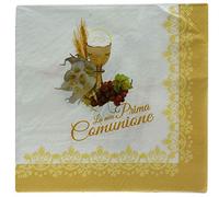 Graziano, Serviettes en papier première communion, lot de 20 serviettes, format 33 x 33, buffet desserts party