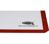 Graziano Tapis de cuisson en silicone antiadhésif avec noyau en fibre de verre, résistant aux coupures et à la chaleur, 20 x 30 CM, Marron, Blanc, Rectangulaire