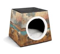 Grazing in The Fields Nichoir confortable pour animaux de compagnie Capsule d'espace chaude et douce Maison pour animaux domestiques pour chats d'intérieur Petits chiens et moyens animaux