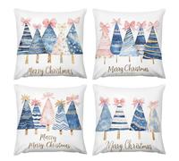 GRBASNDOU Housse De Coussin Ambiance Noël 20 "x20, Lot De 4 - Créez Une Atmosphere Festive dans Votre Maison - Coton Lin De Qualité Supérieure