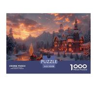 GRBASNDOU Puzzle 1000 Pieces Lumières De Noel pour Adultes 52x38cm/1000pcs Oeuvre À Assembler
