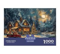 GRBASNDOU Puzzle 1000 Pieces Noel pour Adultes Scène Hivernale 52x38cm/1000pcs Loisir Créatif