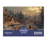 GRBASNDOU Puzzle 1000 Pieces pour Adultes Fête De Noel 70x50cm/1000pcs Décor D'Intérieur