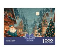 GRBASNDOU Puzzle Noel 1000 Pieces pour Adultes Ambiance Festive 52x38cm/1000pcs Défi Relaxant