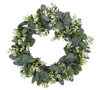 GrceBfeee Couronne de Faux Buis 12,9 Pouces Couronne de Feuilles Artificielles pour Porte D'EntréE Suspendue FenêTre Murale DéCoration de FêTe de Mariage