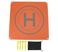 Grcfumo 1 Pc Drone Landing Pad, Nighttime Reflective Drone Landing Pad, Double Color Safety Warning Slogan Design 65cm Square Foldable Drone Landing Pad