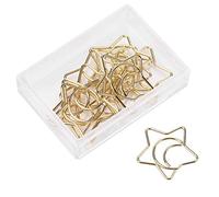 Grcfumo 10 PCS Star Moon Shape Paper Clips, Plastic Coated Bookmark Marking Document Organising Clip avec boîte en plastique, fournitures de papeterie pour l'école Office