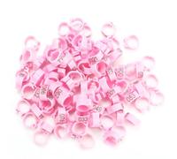 Grcfumo 100pcs 8 mm 001 à 100 Lettre en Plastique numérotée Pigeon Bandelles de Jambe d'oiseau, Anneaux, Pigeon identifier Les Anneaux, Les Fournitures d'entraînement Numéro de Jambe (Rose)