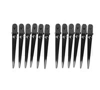 GRCFUMO 12 PCS Clips de coiffure, sectionnement des pinces à cheveux, couleurs en acier canard facturé des pinces à cheveux, des clips de coupe de cheveux à la rouille pour le (Gold) (Schwarz)