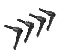 Grcfumo 4PCS Male Thread Adjustable Handles, Handle Adjustable Clamping Lever Thread Push Button Ratchet, Metal Machine Knobs Adjustable Fixing Handle M10 Male Thread (Screw length 40MM)