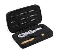 Grcfumo 9 pcs têtes interchangeables, ensemble de crochets à crochet éclairé paddsun, 9 en 1 USB reformanable à crochets de crochet (Poignée en silicone)