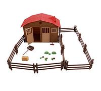 Grcfumo Ensemble de Jouets de Ferme de Simulation, Mini Ferme avec des Animaux, Jouet d'apprentissage éducatif pour Enfants en Bas âge 26,5 x 14,7 x 19 cm