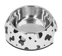 GRCFUMO Gamelle pour Chien en Acier Inoxydable avec Base antidérapante, Motif Vache Mignon, gamelle pour Eau et Nourriture en métal pour Petits et Moyens Chiens et Chats