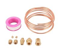 Grcfumo Kit de tubes à manches de pression d'huile de 72 pouces, tube en laiton de manomètre à huile avec 1 8 1 4 pouces NPT pour les voitures, les camions et les tracteurs