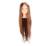 GRCFUMO Long Hair Mannequin tête, tête de formation de poupée réaliste, tête d'entraînement du coiffeur, bijoux d'affichage HEAD POUR Traite, maquillage et affichage
