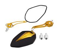 Grcfumo Miroirs de moto de course, rétroviseur de moto en plastique dur en alliage en alliage en plastique dur, rétroviseur latérale de la vue arrière pour la majeure partie de la (Jaune)