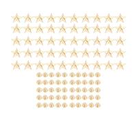 Grcfumo Rivets étoiles à 5 branches, 50 jeux de goujons étoiles en alliage de 16 mm, attaches décoratives durables avec vis pour l'artisanat du cuir (Or)