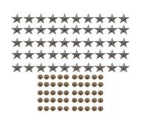 Grcfumo Rivets étoiles à 5 branches, 50 jeux de goujons étoiles en alliage de 16 mm, attaches décoratives durables avec vis pour l'artisanat du cuir (Bronze)