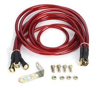 Grcfumo Universal 5-Point Car Grounding Wire Strengthened Ground Cable System Kit Modification (Red)