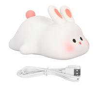Grcfumo Veilleuse Lapin, Veilleuse Portable en Silicone Blanc Chaud, Lampe de Nuit Veilleuse Animal Lapin Mignon pour Bébés Enfants en Bas Âge
