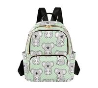 Grckit Adorable sac à dos Koalas vert pour femme, petit sac à dos léger de 8,5 l avec poches à fermeture éclair pour le travail, les voyages, A496, 8.5L, Sac à dos daypack