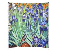 Grckit Blue Iris Tente de plage de jardin - Abri solaire de 2,9 x 3,6 m avec 4 sacs de sable, 4 poteaux de stabilité, pelles à sable - Auvent pour la plage, le camping, la pêche, les pique-niques