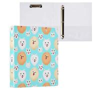 Grckit Blue Pet Parade Classeur à 3 anneaux 3,8 cm, 1 classeur rond pouvant contenir 200 feuilles avec 3 poches intérieures pour l'organisation du bureau et de la maison