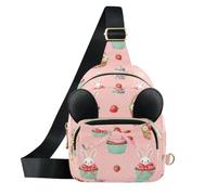 Grckit Cadeaux pour petites filles Sac à bandoulière mignon sac à main pour | Sac à bandoulière pour enfant, motif lapin, cupcake à pois, 4 façons de porter un cadeau parfait d'anniversaire