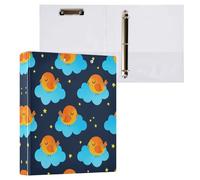 Grckit Classeur à 3 anneaux de 3,8 cm, motif oiseaux rêveurs, 1 classeur rond pouvant contenir 200 feuilles avec 3 poches intérieures pour l'organisation du bureau et de la maison