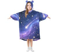 Grckit Couverture à capuche Celestial Night Sky pour enfants de 3 à 14 ans en polaire Sherpa douce surdimensionnée pour garçons et filles, D09, L