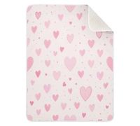 Grckit Couverture de Saint-Valentin et de voyage ultra douce pour nouveau-né à 4 ans, lavable en machine Motif cœurs roses 76,2 x 101,6 cm