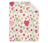 Grckit Couverture de voyage ultra douce pour bébé Motif cœurs et fleurs 76,2 x 101,6 cm Lavable en machine