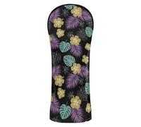 Grckit Housses de club de golf d'été à fleurs d'hibiscus en cuir synthétique imperméable pour conducteur, bois de parcours et hybride avec étiquettes remplaçables, couvre-tête de conducteur