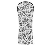 Grckit Housses de tête de club de golf oiseaux et branches florales en cuir synthétique imperméable pour conducteur, bois de parcours et hybride avec étiquettes remplaçables, couvre-tête de conducteur